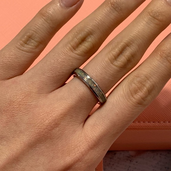 Opal inlay ring - size 6.5 - Picture 5 of 5